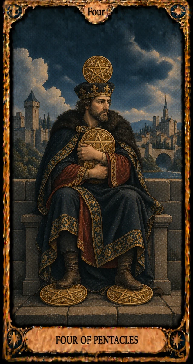 FOUR OF PENTACLES